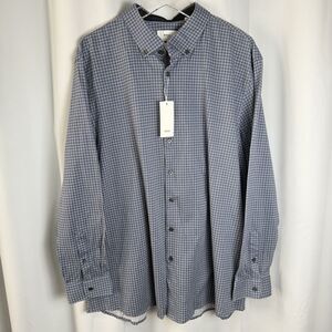 BRAX Daniel J Hi Flex & Easy Care Modern Fit Blue Micro Print Shirt Sz XXL New